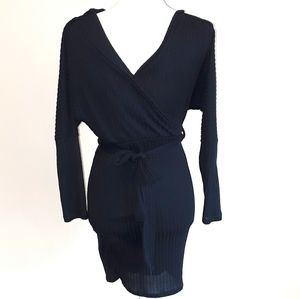 Navy sweater dress